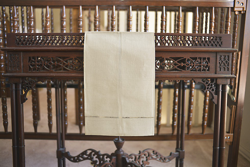 Sand Shell Colored Hemstitch Guest Towel